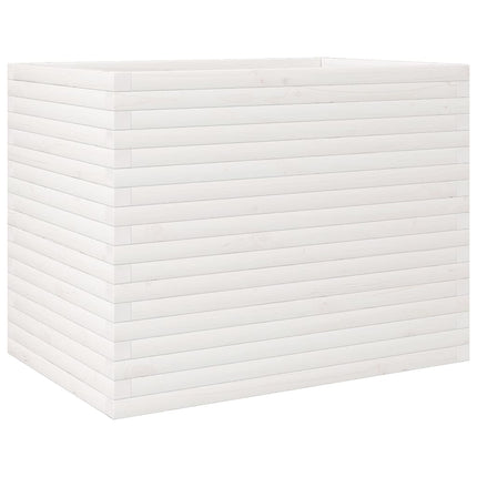 Fioriera da Giardino Bianca 90x60x68,5cm Legno Massello di Pino