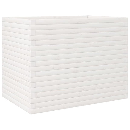 Fioriera da Giardino Bianca 90x60x68,5cm Legno Massello di Pino