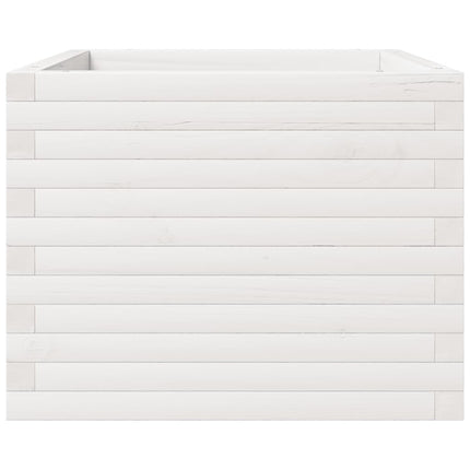 Fioriera da Giardino Bianca 60x60x49,5cm Legno Massello di Pino