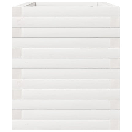 Fioriera da Giardino Bianca 70x40x49,5cm Legno Massello di Pino