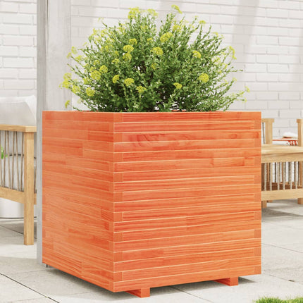 Fioriera Giardino Marrone Cera 70x70x72 cm Legno Massello Pino