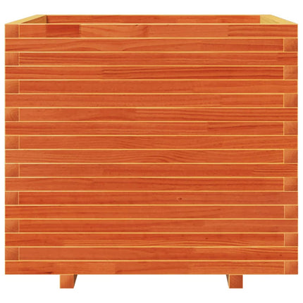 Fioriera Giardino Marrone Cera 80x80x72 cm Legno Massello Pino