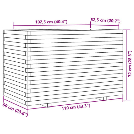 Fioriera da Giardino 110x60x72 cm in Legno Massello di Douglas