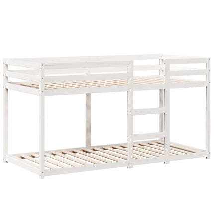Letto a Castello con Tetto Bianco 90x200 cm in Legno di Pino