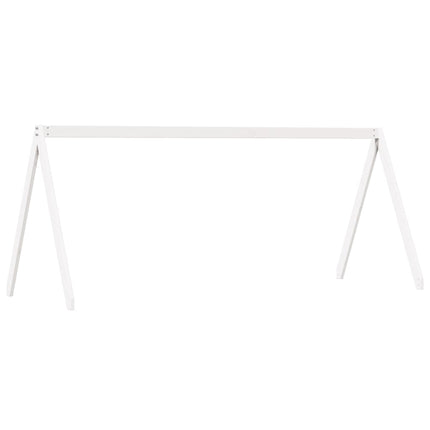 Letto a Castello con Tetto Bianco 90x200 cm in Legno di Pino