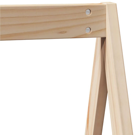 Letto Soppalco con Scala e Tetto 90x200 cm Legno Massello Pino