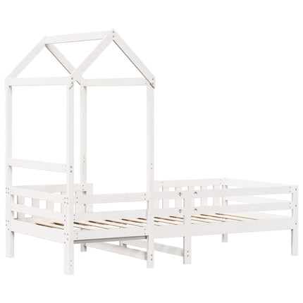 Giroletto con Tetto Bianco 90x190 cm Legno Massello Pino