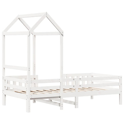 Giroletto con Tetto Bianco 75x190 cm Legno Massello di Pino