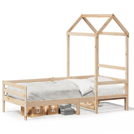 Dormeuse con Tetto 90x200 cm in Legno Massello di Pino