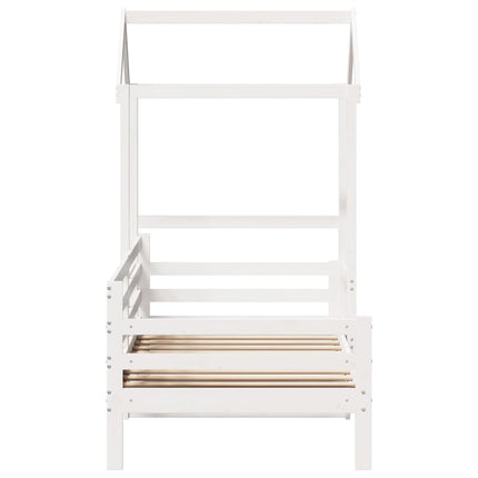 Dormeuse con Tetto 90x200 cm Bianco in Legno Massello di Pino