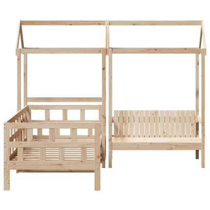 Set Dormeuse con Tetto 90x190 cm in Legno Massello di Pino