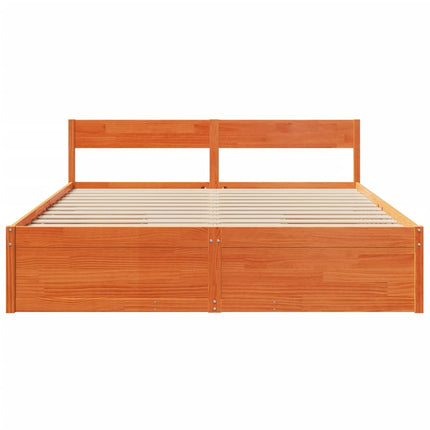 Letto senza Materasso Marrone Cera 180x200 cm in Legno di Pino