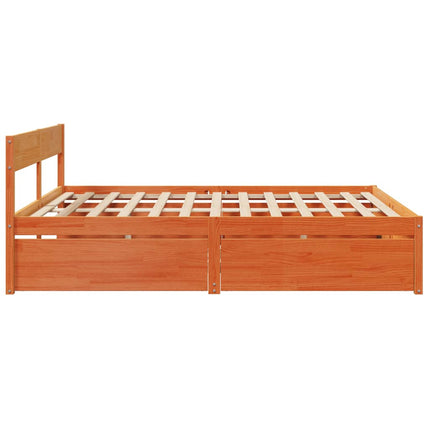 Letto senza Materasso Marrone Cera 180x200 cm in Legno di Pino