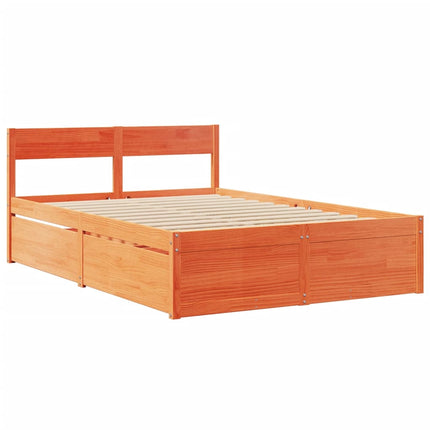 Letto senza Materasso Marrone Cera 120x200 cm in Legno di Pino