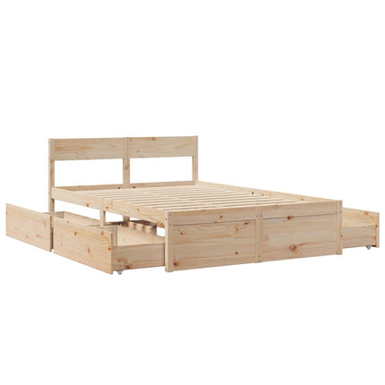 Letto senza Materasso 135x190 cm in Legno Massello di Pino