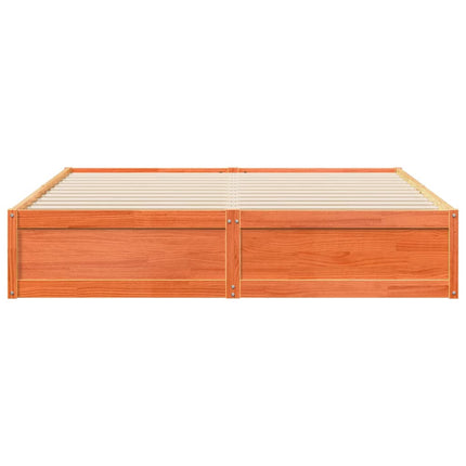 Letto senza Materasso Marrone Cera 200x200 cm in Legno di Pino