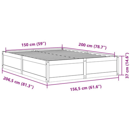 Letto senza Materasso 150x200 cm in Legno Massello di Pino