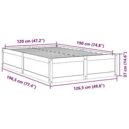 Letto senza Materasso 120x190 cm in Legno Massello di Pino