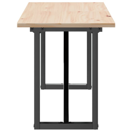 Tavolino Salotto Telaio a O 160x40x45cm Legno Pino e Acciaio