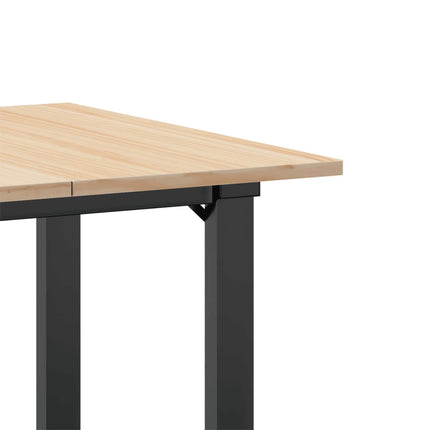 Tavolo da Pranzo Telaio a O 60x60x75 cm Legno Pino e Acciaio