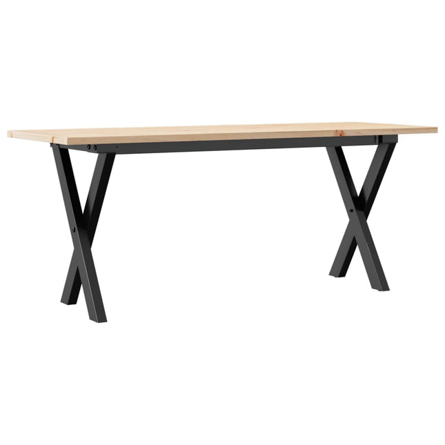 Tavolino Salotto Telaio a X 110x40x45 cm Legno Pino e Acciaio