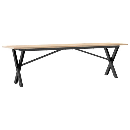 Tavolino Salotto Telaio a X 160x40x45 cm Legno Pino e Acciaio