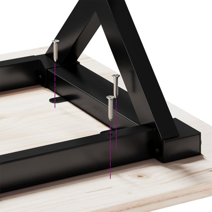 Tavolo da Pranzo Telaio a X 50x50x75 cm Legno Pino e Acciaio