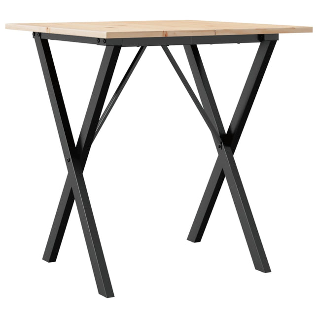 Tavolo da Pranzo Telaio a X 60x60x75 cm Legno Pino e Acciaio