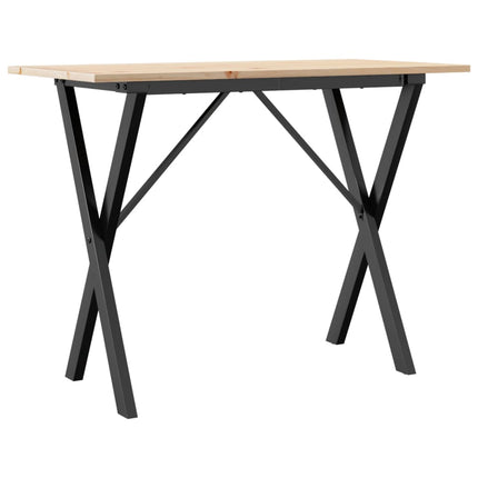 Tavolo da Pranzo Telaio a X 100x50x75 cm Legno Pino e Acciaio