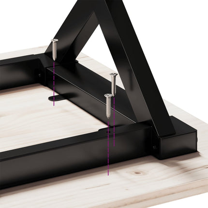 Tavolo da Pranzo Telaio a X 100x50x75 cm Legno Pino e Acciaio