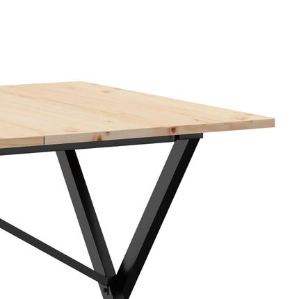 Tavolo da Pranzo Telaio a X 160x80x75 cm Legno Pino e Acciaio