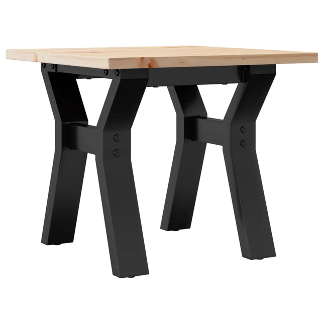 Tavolino da Salotto Telaio a Y 40x40x35 cm Legno Pino e Acciaio
