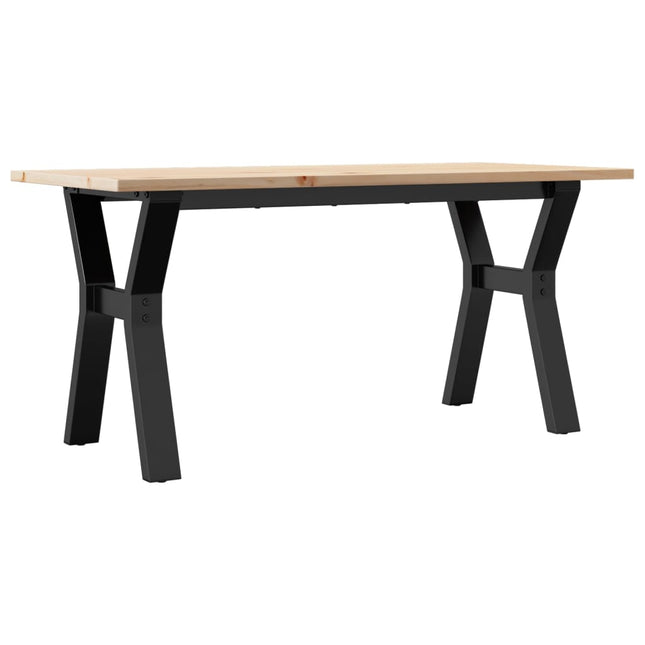Tavolino da Salotto Telaio a Y 90x40x45 cm Legno Pino e Acciaio