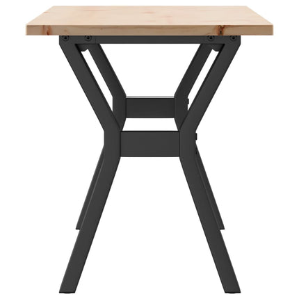 Tavolino Salotto Telaio a Y 110x40x45 cm Legno Pino e Acciaio