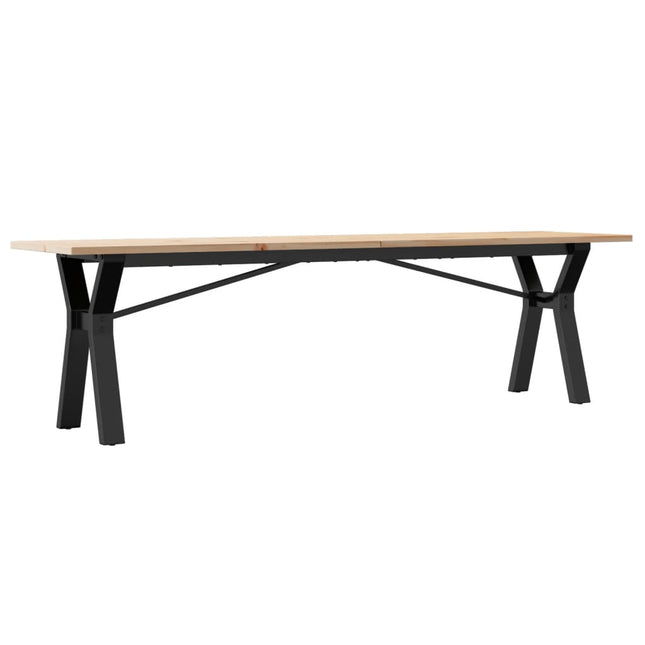 Tavolino Salotto Telaio a Y 160x40x45 cm Legno Pino e Acciaio