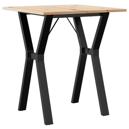 Tavolo da Pranzo Telaio a Y 70x70x75 cm Legno Pino e Acciaio