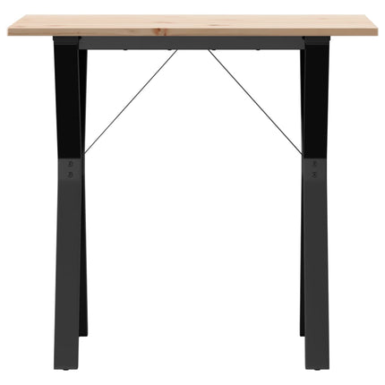 Tavolo da Pranzo Telaio a Y 80x50x75 cm Legno Pino e Acciaio