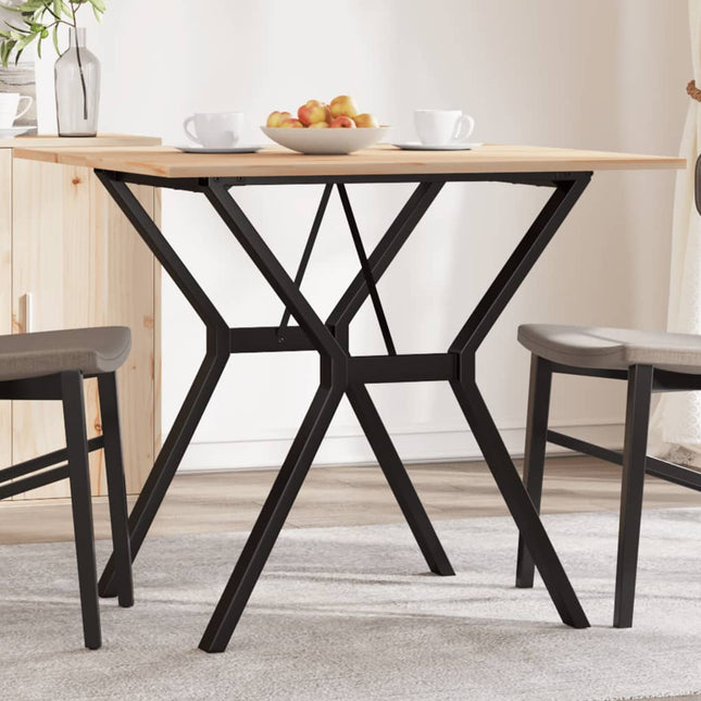 Tavolo da Pranzo Telaio a Y 80x80x75 cm Legno Pino e Acciaio