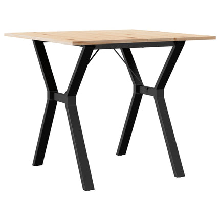 Tavolo da Pranzo Telaio a Y 90x90x75 cm Legno Pino e Acciaio