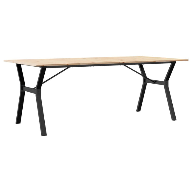 Tavolo da Pranzo Telaio a Y 200x100x75 cm Legno Pino e Acciaio