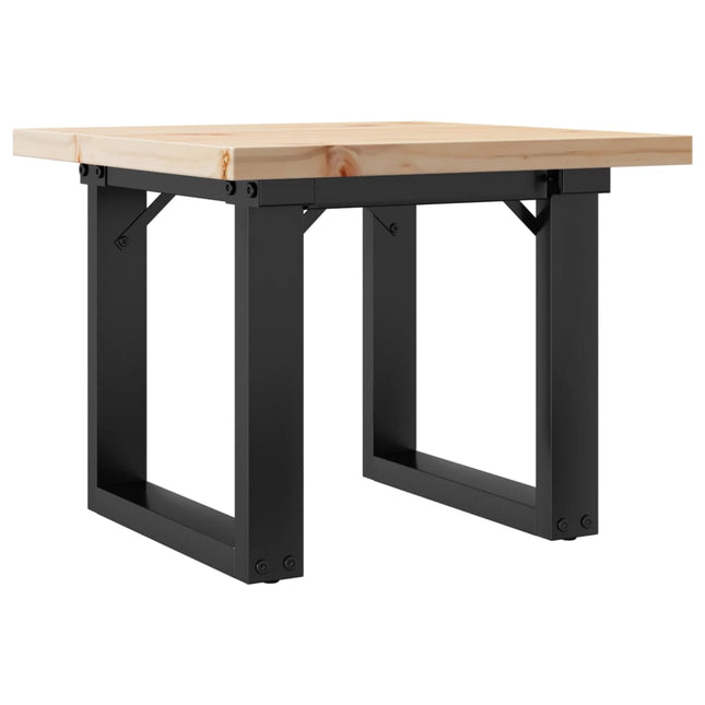 Tavolino Salotto Telaio a O 50x50x35,5cm Legno Pino e Acciaio