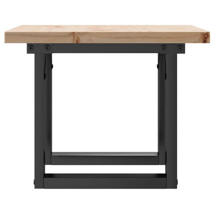 Tavolino Salotto Telaio a O 50x50x35,5cm Legno Pino e Acciaio