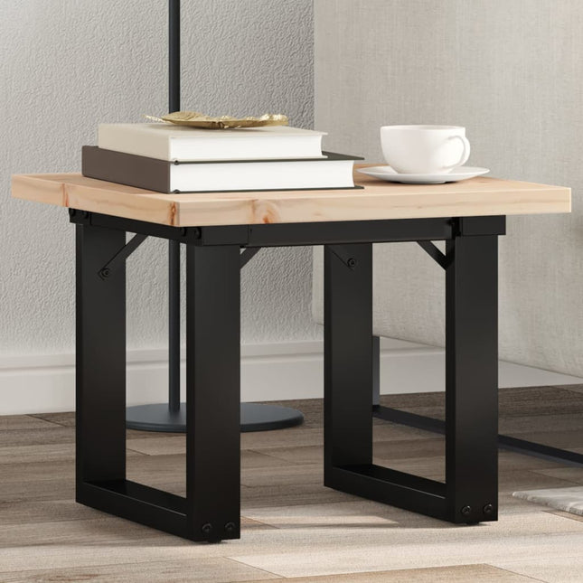 Tavolino Salotto Telaio a O 50x50x35,5cm Legno Pino e Acciaio
