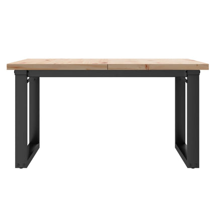 Tavolino Salotto Telaio a O 80x80x45,5cm Legno Pino e Acciaio