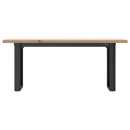 Tavolino Salotto Telaio a O 110x40x45,5 cm Legno Pino e Acciaio