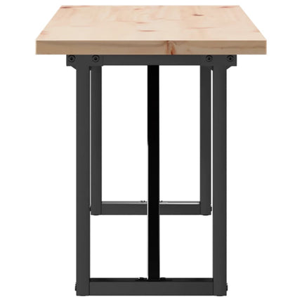 Tavolino Salotto Telaio a O 160x40x45,5 cm Legno Pino e Acciaio