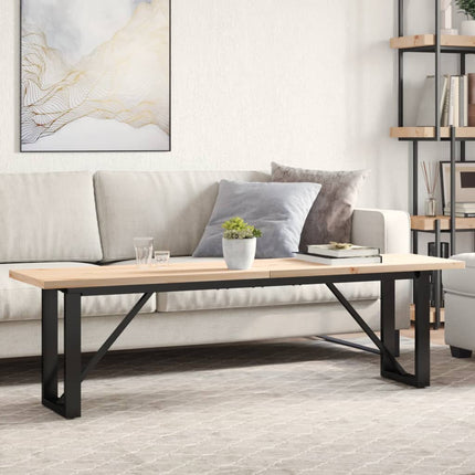 Tavolino Salotto Telaio a O 160x40x45,5 cm Legno Pino e Acciaio