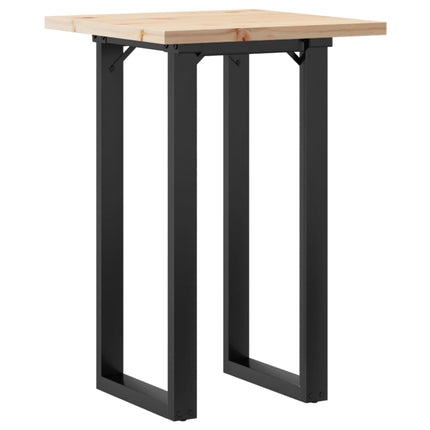 Tavolo da Pranzo Telaio a O 50x50x75,5 cm Legno Pino e Acciaio