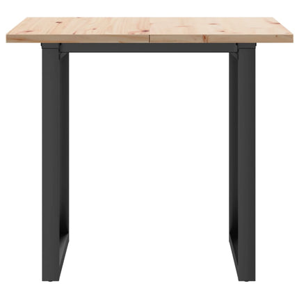 Tavolo da Pranzo Telaio a O 80x80x75,5 cm Legno Pino e Acciaio