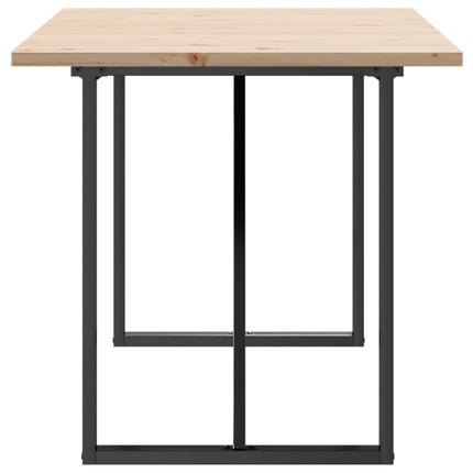 Tavolo da Pranzo Telaio a O 160x80x75,5 cm Legno Pino e Acciaio